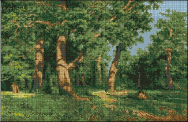Шишкин дубовая роща 1887