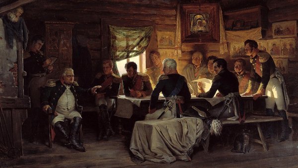 Военный совет в Филях. А. Д. Кившенко, 1812 г.