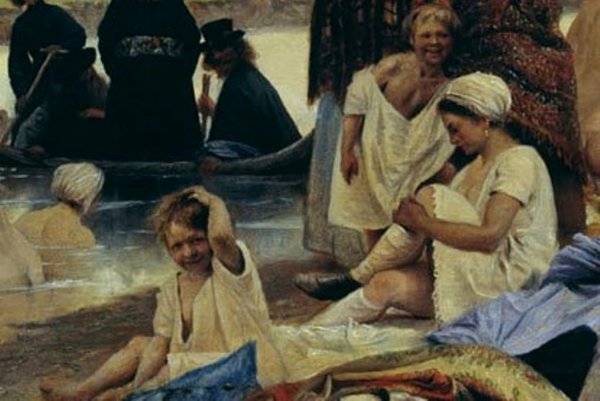 Репин Илья Ефимович Волжский пейзаж с лодками. Этюд 1870