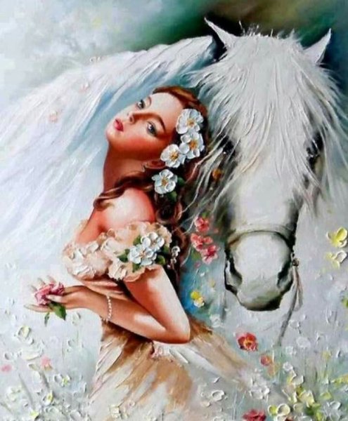 Девушка с лошадью живопись