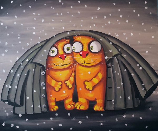 Картины Васи Ложкина коты