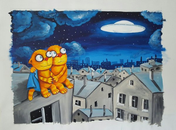 Художник коты Вася Ложкин