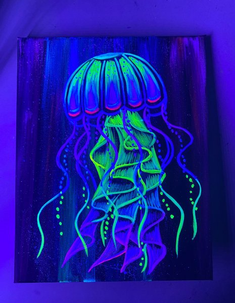 Картины неоновыми красками