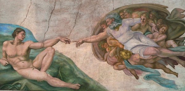 Микеланджело Сотворение Адама