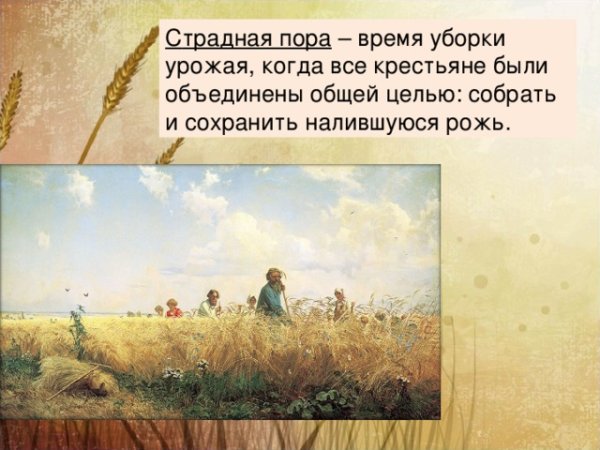 Картина страдная пора Косцы