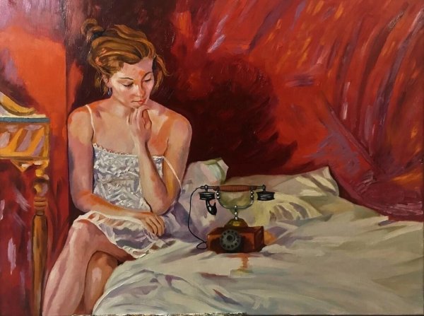 Ожидание у моря живопись