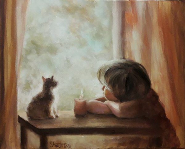 «Женщина у окна» картина Фридрих