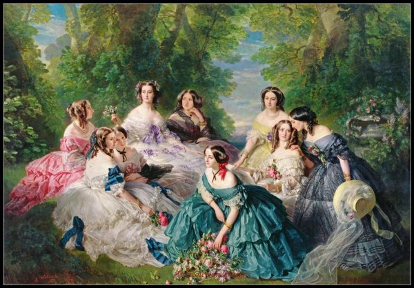 "Императрица Евгения и её дамы", Франц Ксавер Винтерхальтер, 1855