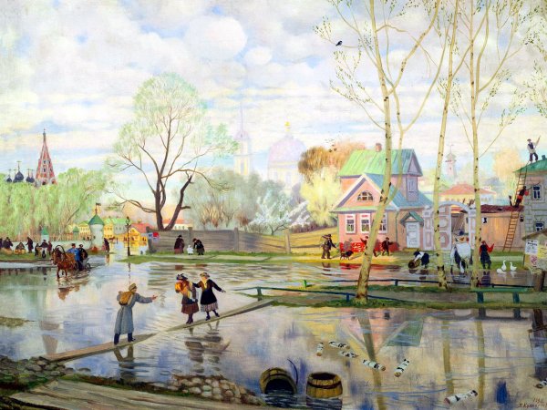 Борис Кустодиев картины Весна