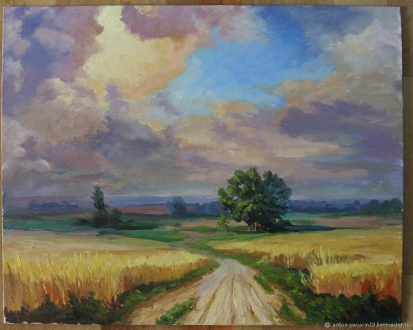 Пейзаж маслом гроза