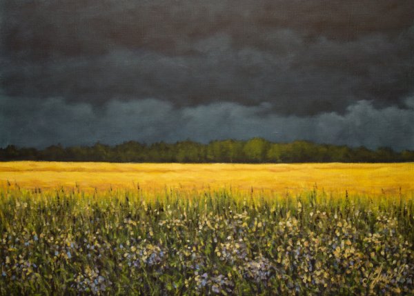 Хлебное поле перед грозой в живописи