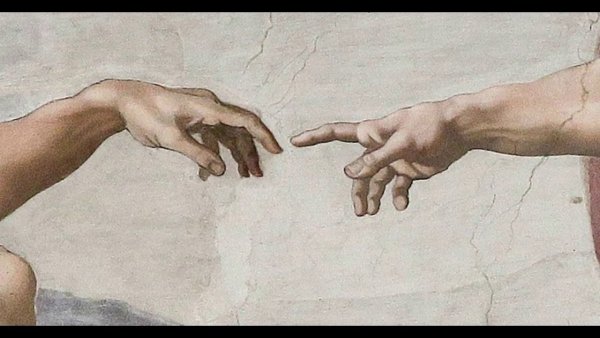 Сотворение Адама руки