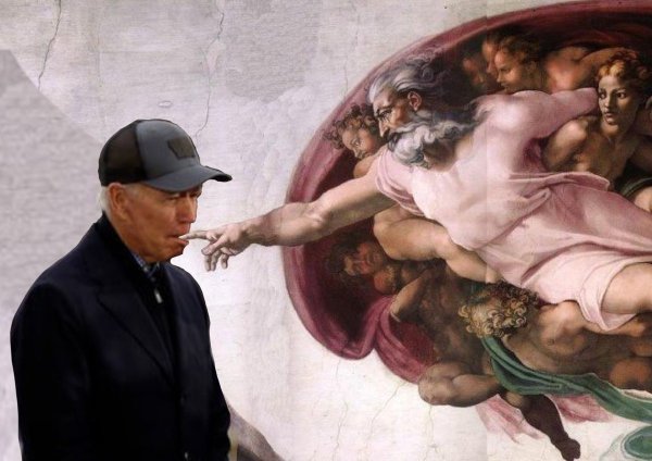 Микеланджело Сотворение Адама пародия