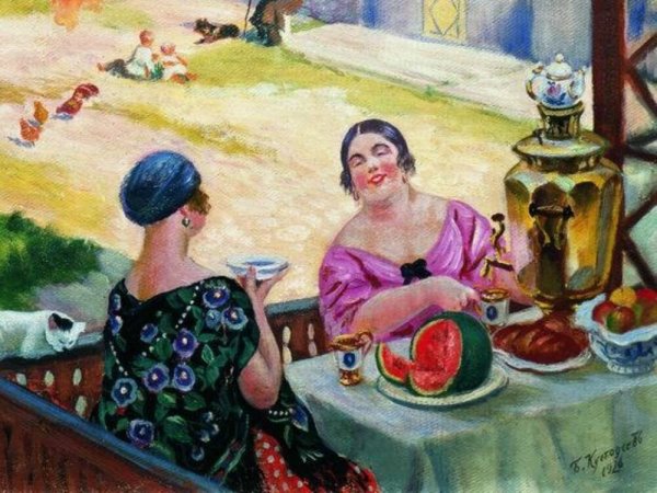 Кустодиев чаепитие купчихи