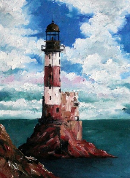 Акварель Маяк Анива
