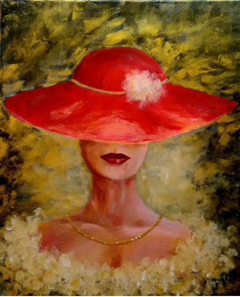 Женщина в шляпе живопись