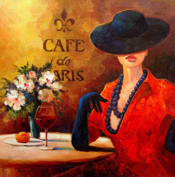 Дама в шляпе картина