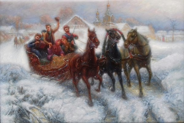 Картина на холсте тройка детей