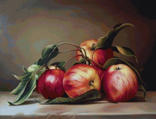 Натюрморт Бориса Щербакова "яблоки и виноград"