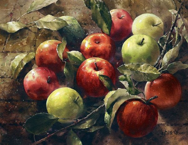 Яблоки живопись