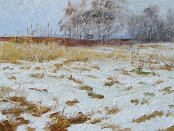 Первый снег живопись