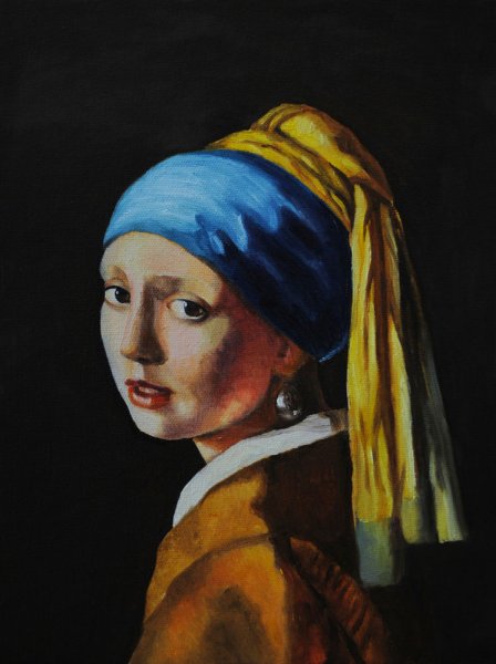 Яна Вермеера "девушка с жемчужной сережкой", (1665 г.)