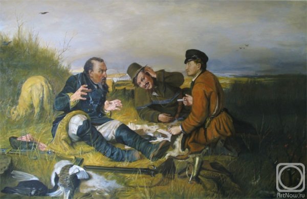 Картины маслом охотники на привале