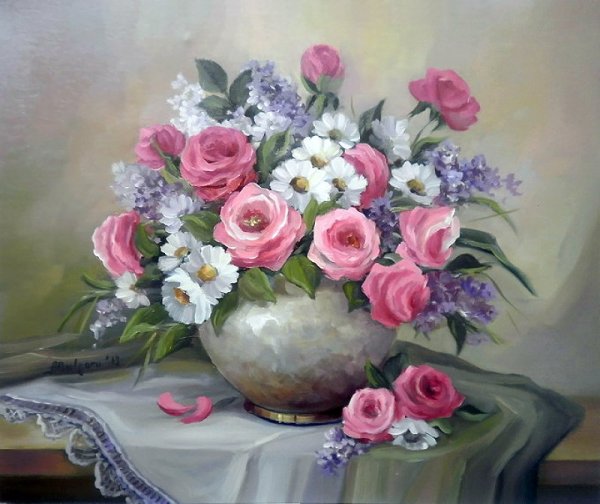 Цветочные натюрморты художница anca Bulgaru