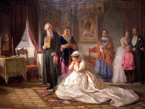 Художник Фирс Журавлев, "перед венцом". 1874