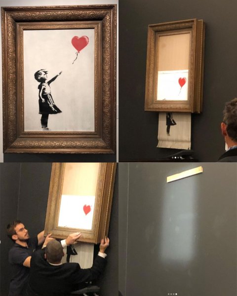 Banksy картина самоуничтожилась
