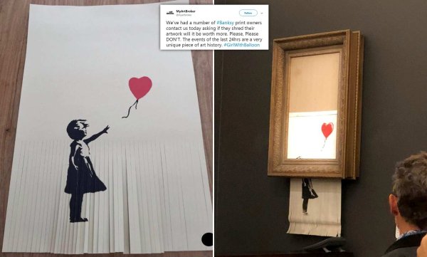 Девочка с воздушным шаром Banksy