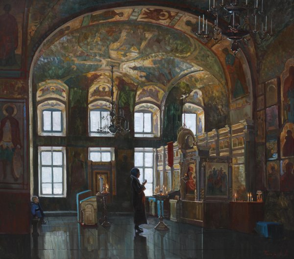 Интерьер храма в живописи