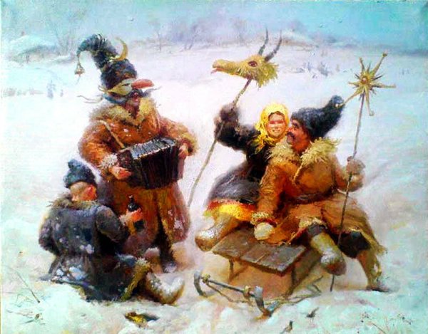 Художник Константин Трутовский. Святочные гуляния.