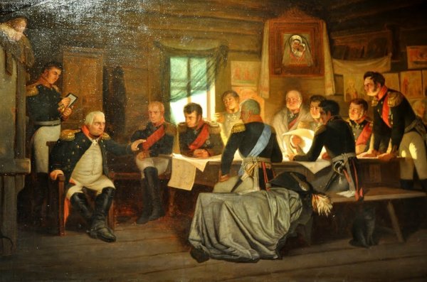 Военный совет в Филях. А. Д. Кившенко, 1812 г.