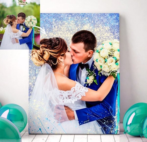 Свадебный портрет на холсте