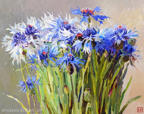 Васильки маслом