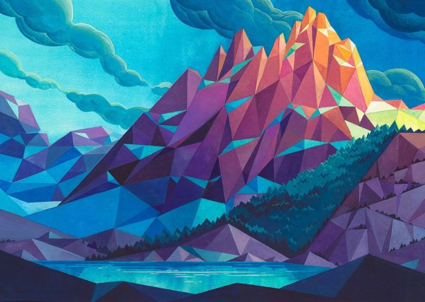 Polygonal Landscape Paintings by Laura Bifano