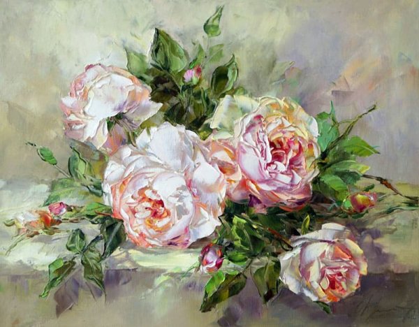 Оксана Кравченко "натюрморт. Розы."