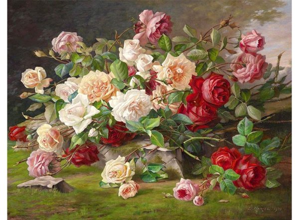 Кошуа Эжен Анри картины пионы