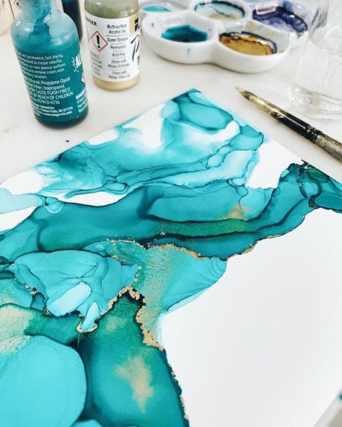 Рисование спиртовыми чернилами