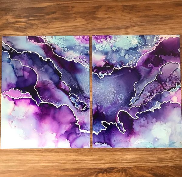 Абстракция спиртовыми чернилами