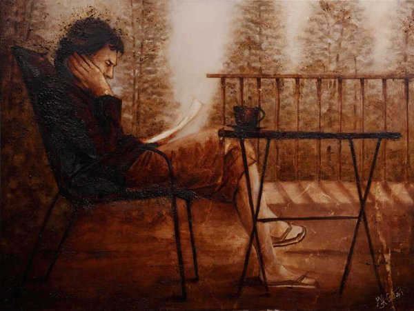 Одинокий человек живопись