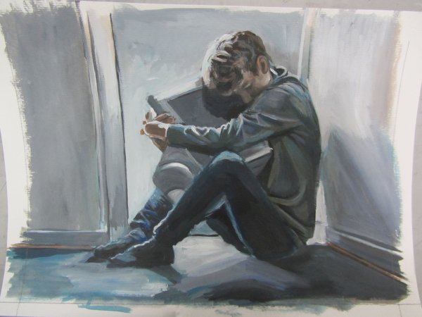 Одиночество акварель