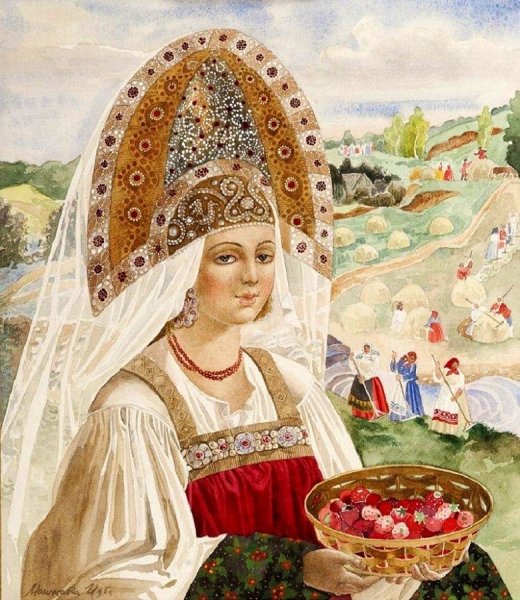 Журавлев Фирс Сергеевич картины Боярышня