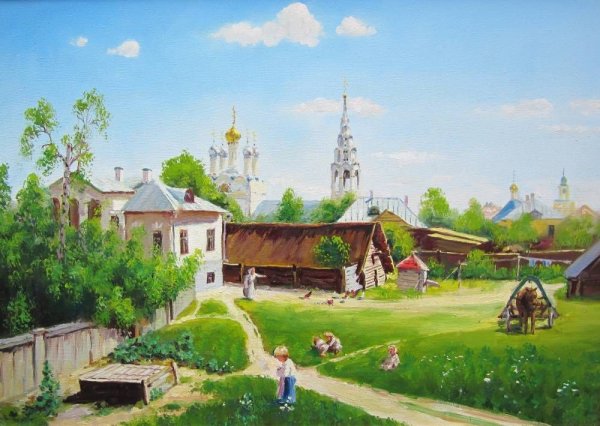 Московский дворик Поленов высокое разрешение