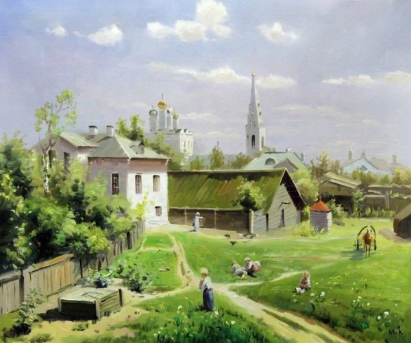 Вышивка Московский дворик Поленова