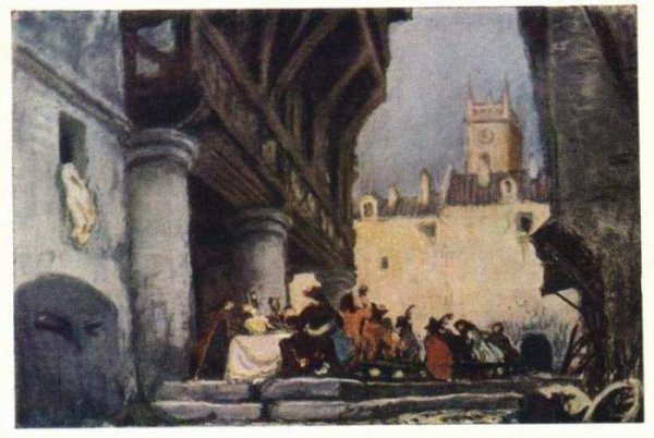 Пир во время чумы картина Бенуа