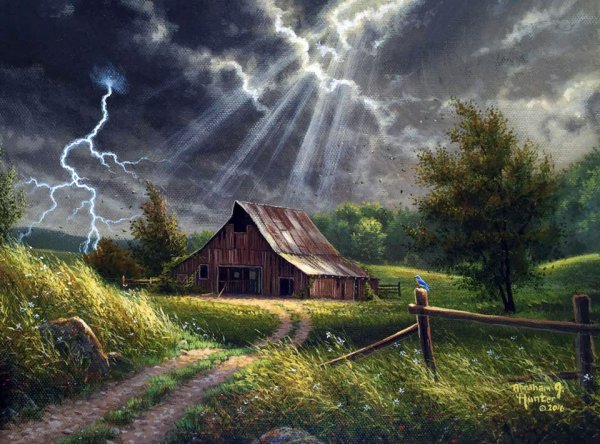 Летняя гроза живопись