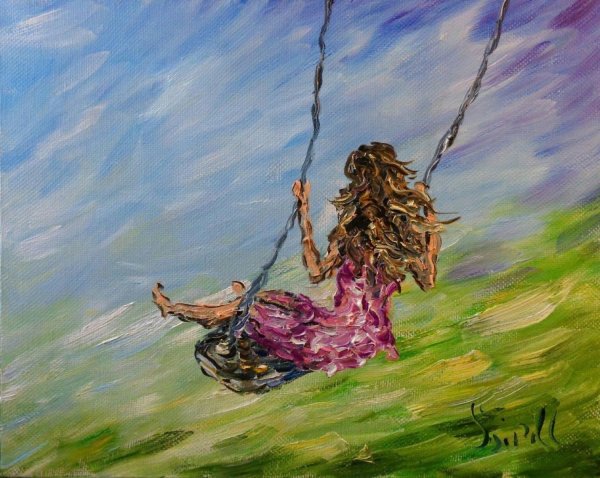 Девочка на качелях