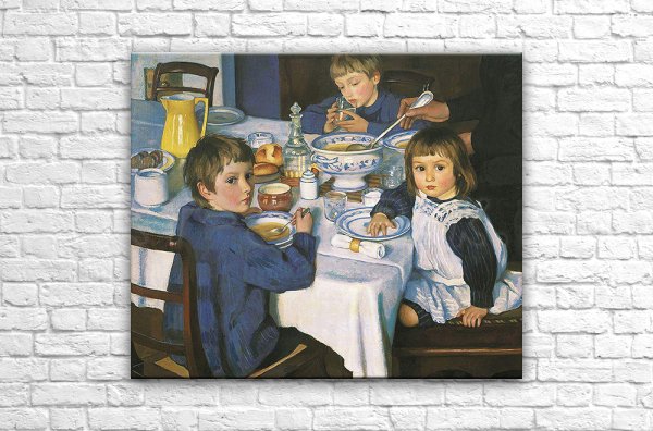 Картина Зинаиды Серебряковой за обедом